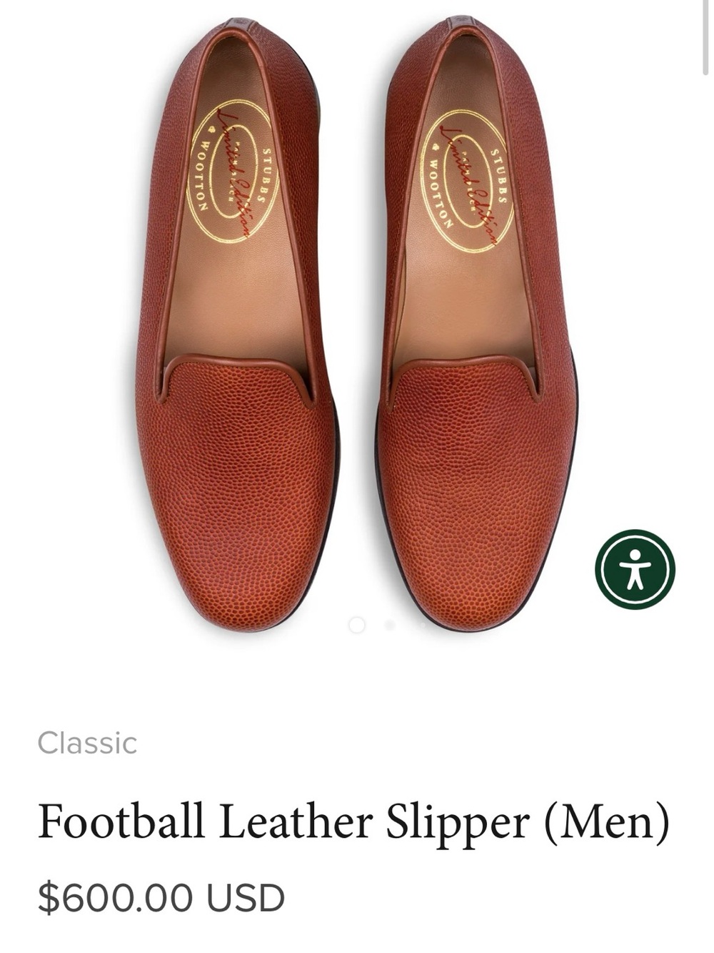 Men’s Stubbs and Wootton Leather Pebbled Slip-On Loafers - Football leather - Picture 11 of 11